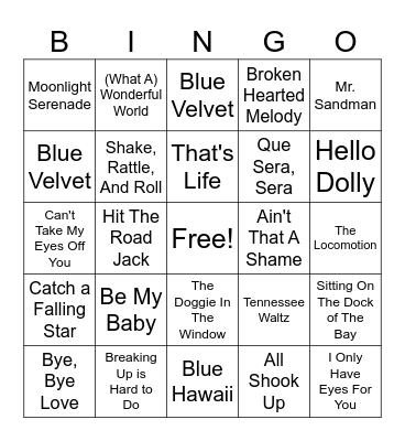 Music Bingo Card
