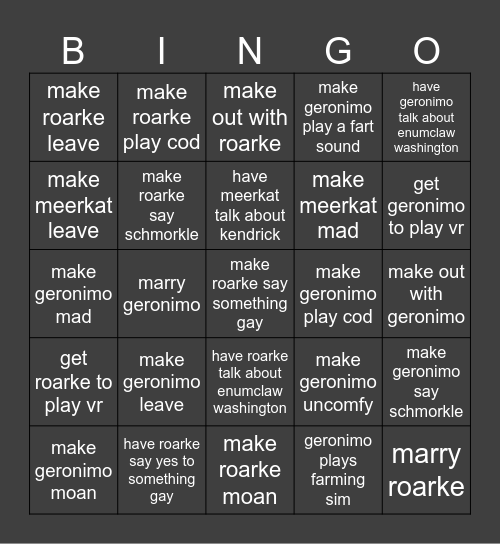 hot men bingo Card