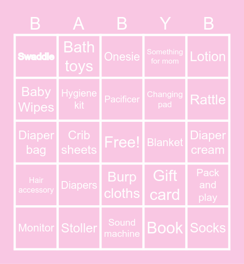 WHat did baby bet Bingo Card