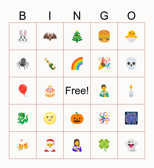 Holiday Bingo! Bingo Card