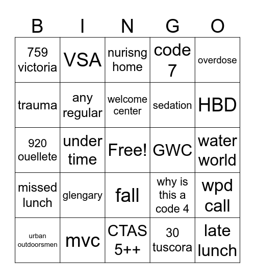 mercer nights bingo Card