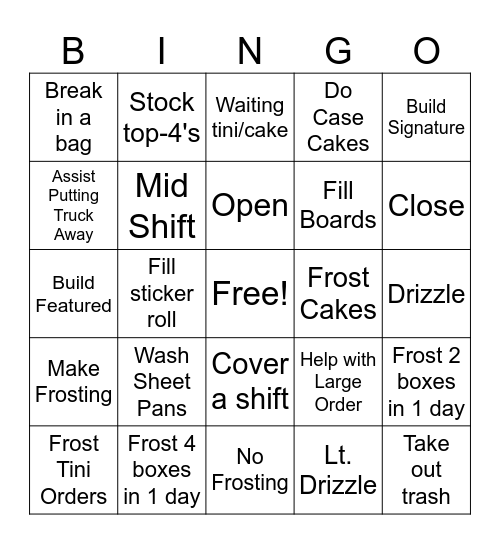 BOH Bingo Card