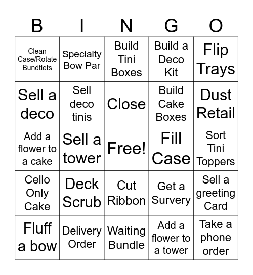 FOH BINGO Card