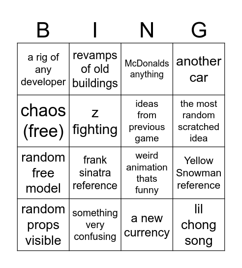 rancidomrancidom Bingo Card