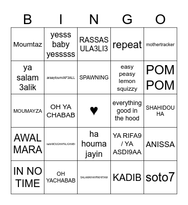 YASSPLAYS' bingo Card