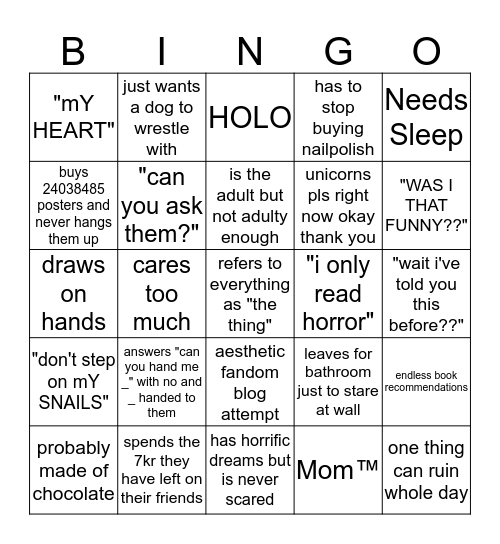 babu Bingo Card