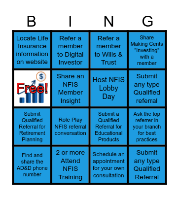 Navy Federal Investment Services (NFIS) Bingo Card