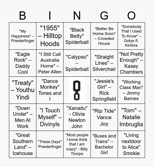 Music Bingo 28.07.24 Card #2 Bingo Card