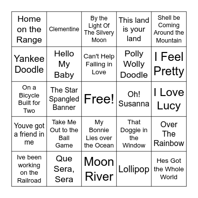 Musical Bingo! Bingo Card