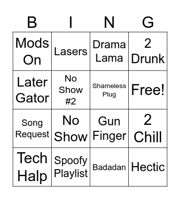 EDF Bing Bingo Card
