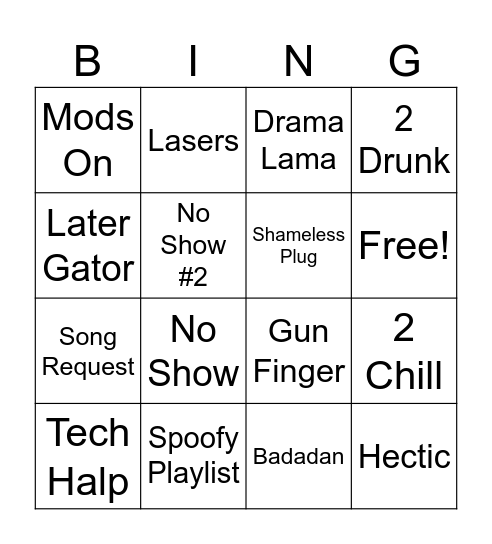 EDF Bing Bingo Card