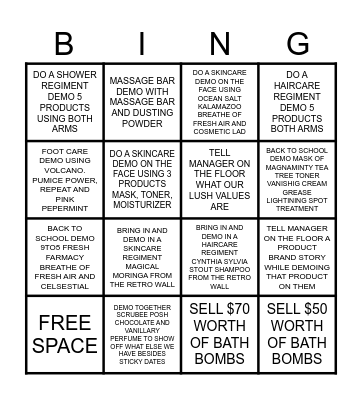 DYNAMIC DEMO CONTEST Bingo Card