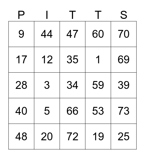 Family Reunion Bingo Card