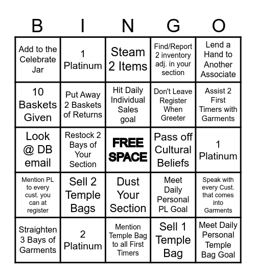 DISTRIBUTION  Name:_____________________ Bingo Card