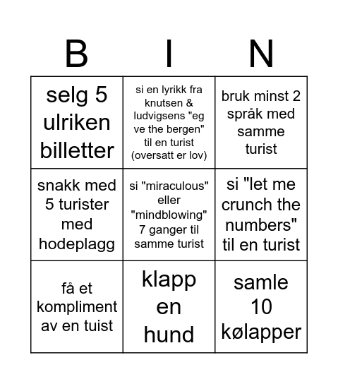helgebingo Card