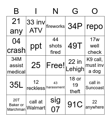 4th of July Bingo Card