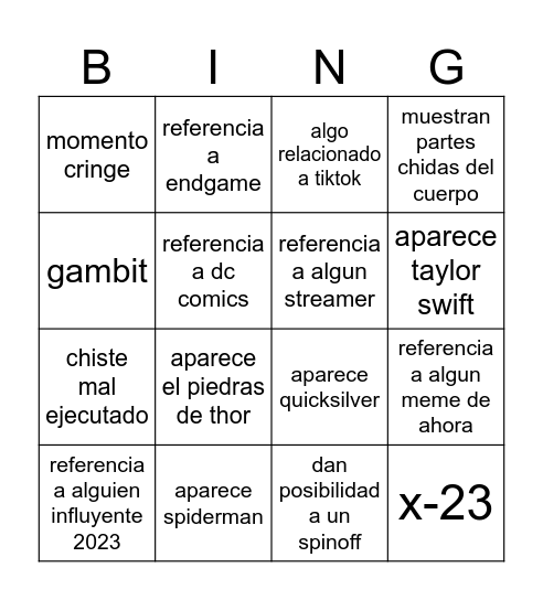 dedpol contra lobesno Bingo Card