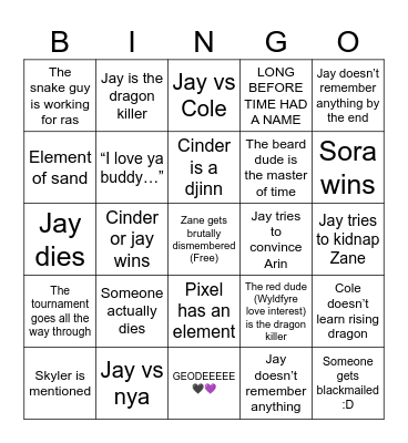 DR PART 2 BINGOOOOOO Bingo Card