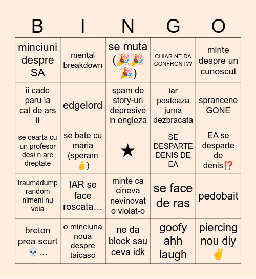 PREDICȚII LALA 2024 Bingo Card