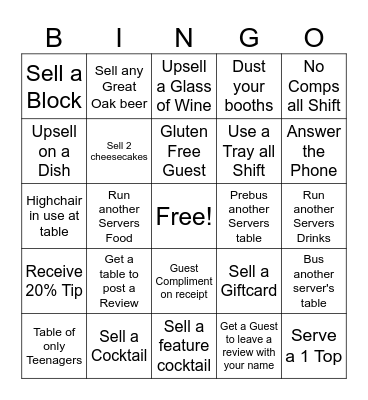Server BINGO Card