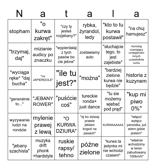 Audi a3 1.9TDI 105hp FWD Bingo Card