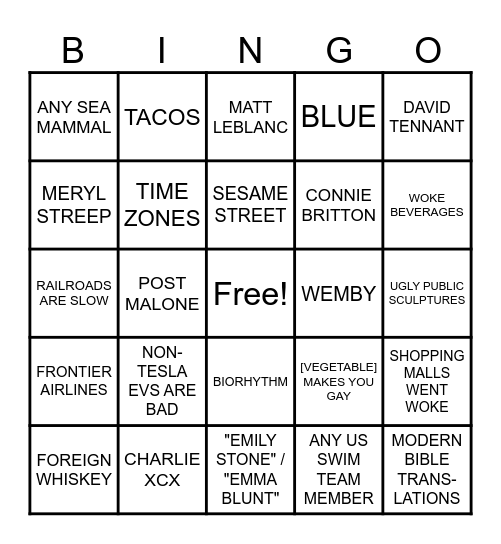 REPUBLICAN TARGET BINGO 2024 Bingo Card