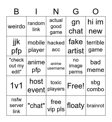 brainrot server kms Bingo Card