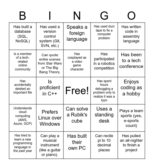 CS Bingo Card