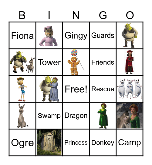 Shrek Bingo Card