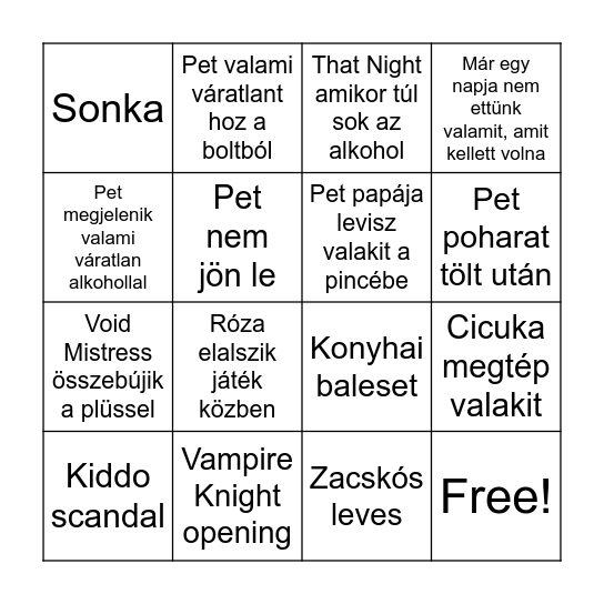 Tiszalécske Bingo Card