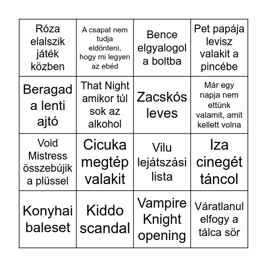 Tiszakécske Bingo Card