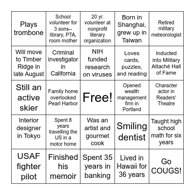6th floor Bingo Card