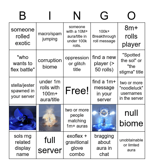 Sols Rng Bingo (find these, cant be you) Bingo Card
