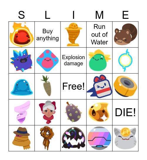 Slimer Rancher 2 Bingo Card