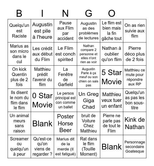 FLIM BINGO Card