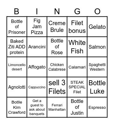 Server Bingo Card