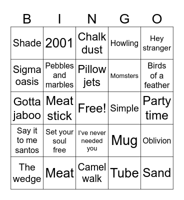 Phish Bingo Card