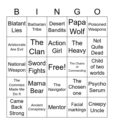 Dune Bingo Card