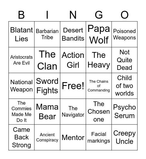 Dune Bingo Card