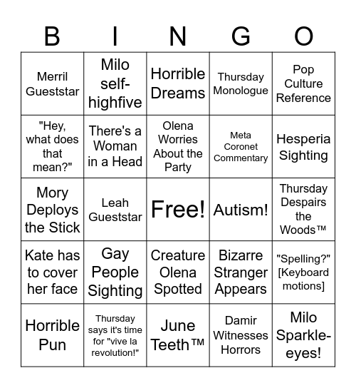 Birchingo Bingo Card