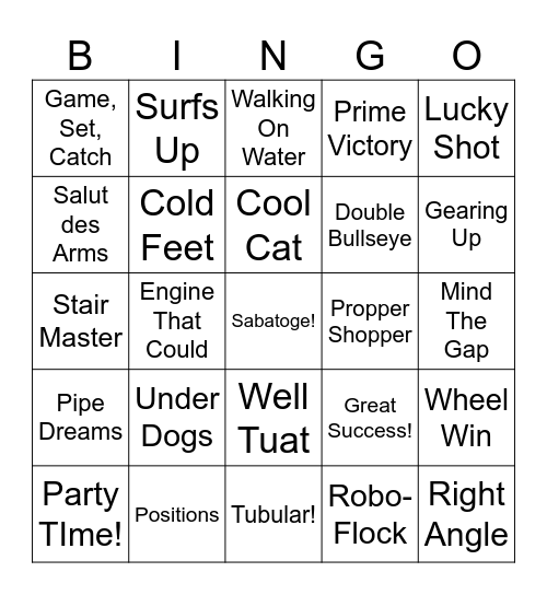 MONOPOLY GO BINGO Card