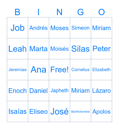 Bible Bingo! Bingo Card