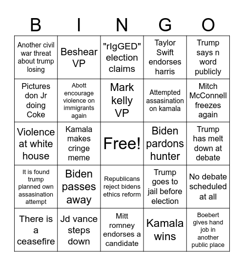 2024 election bingo Card