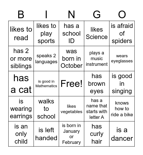 FIND SOMEONE WHO Bingo Card