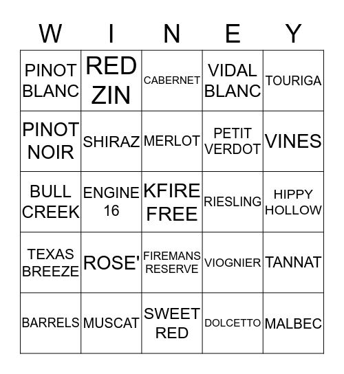 TOUR 2016 Bingo Card