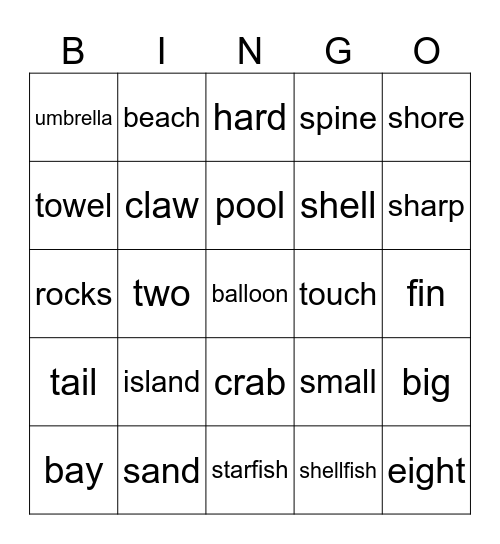 EW2 U10 Bingo Card
