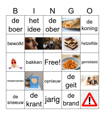 BINGOKAART Thema 2 A2 Bingo Card