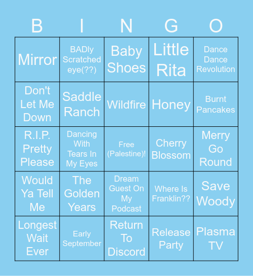 The Golden Years Bingo!! Bingo Card