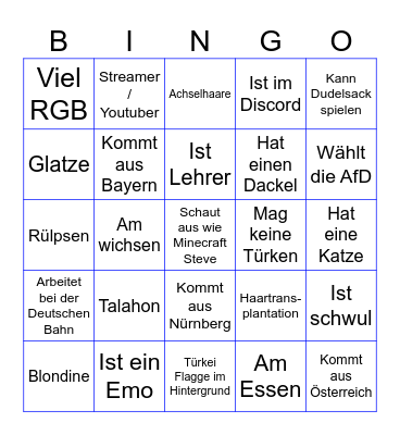 OME TV Bingo Card