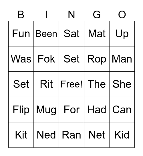 Story Bingo Card